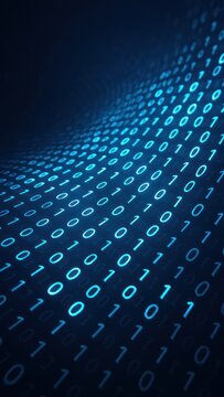Binary code digital wave pattern.