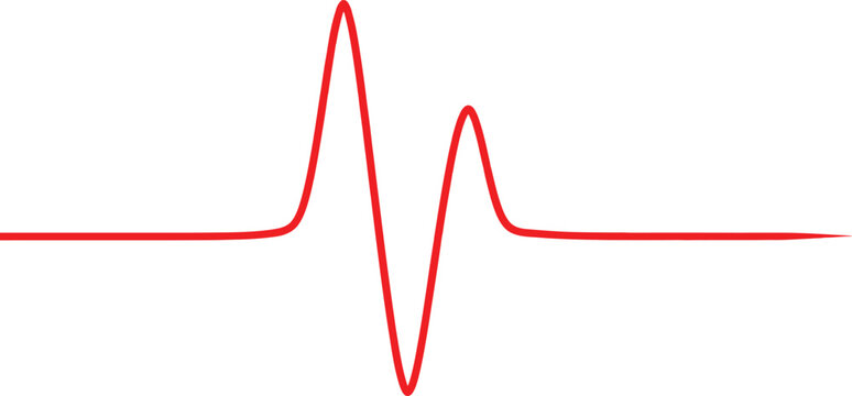 Red ecg heart rate monitor waveform graphic