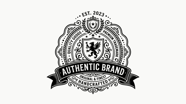 Authentic Brand Logo Design Emblem.