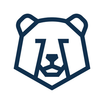 Bear Face Icon Logo Design.