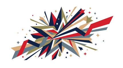 Fototapeta premium Abstract geometric explosion of colorful shapes and lines.