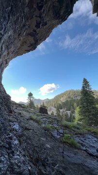 Mystic outlook from a natural stone shelter towards the Taurus Mountains.
