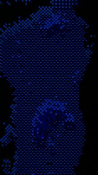 Blue 8-bit Pixel Glitch Looping Animated CRT Distortion Background