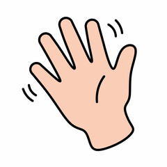 Fototapeta premium Waving hand icon for friendly greeting and communication gesture welcome signal