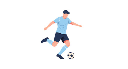 Fototapeta premium World Football Tournament Action Soccer Player Kicking Ball in Dynamic Movement
