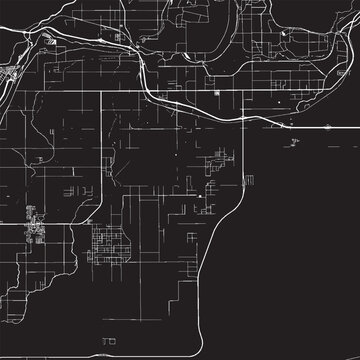 Yuma Arizona Vector Map, Detailed City Street Map Black and White Minimalist Line Art