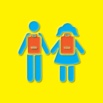 Abstract Blue Embossed School Children Backpack