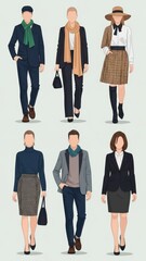 Obraz premium Group portrait of diverse professionals wearing smart casual and business attire.