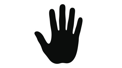 Obraz premium Simple human hand silhouette illustration representing a stop gesture or a friendly wave for digital projects