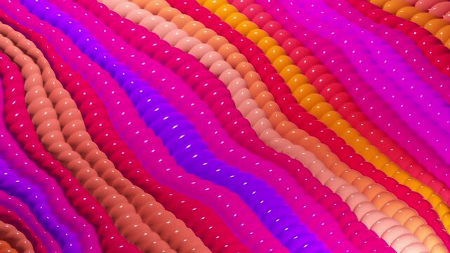 Hypnotic seamless loop of undulating rhythmic shapes. Abstract motion of flowing organic elements, creating a mesmerizing visual experience for stage backgrounds and modern event displays.