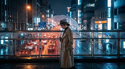 Naklejka premium Moody Rainy Night