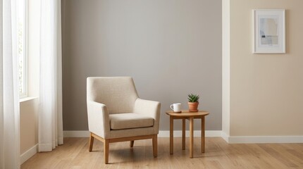 Fototapeta premium Modern living room interior with chair.