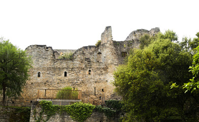 Fototapeta premium Santa Catalina Botanical Garden in Basque Country Spain, built around the picturesque, remnants of a 13th-century monastery, palace, and church 