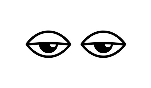 Tired Sleepy Eyes Minimal Black Vector Icon Design