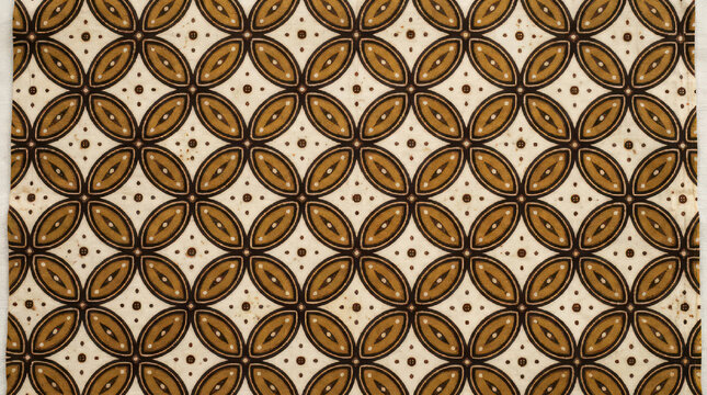 Detailed Batik Pattern with Floral and Geometric Elements 1.