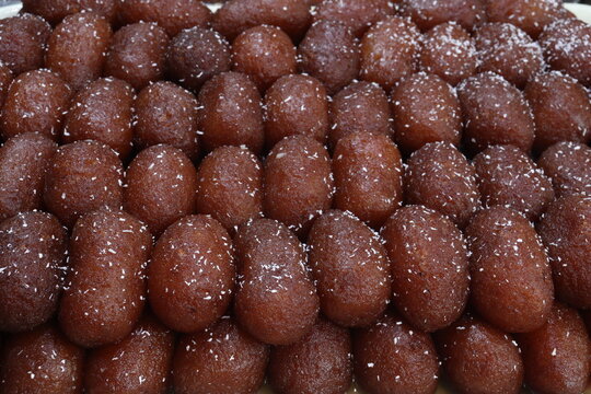 sweet stock on plate in shop
