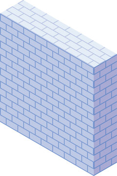 vector illustration of a brick wall in a minimalist isometric style