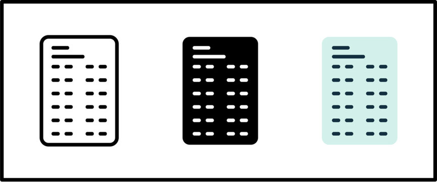 List Icon Collection Line Glyph Flat
