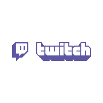 Corporate brand identity and typography layout for a digital live video streaming platform on a white background. Features the corporate logo alongside blocky sans-serif typography. Solid flat vector 