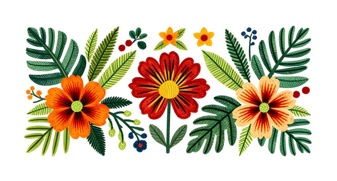 seamless, tropicalbotanicalpattern, tropicalflowers, foliage, botanical, floralpattern, vibrant, symmetrical, exotic, jungle, leaves, nature, decorative, whitebackground, vector, illustration, isolate