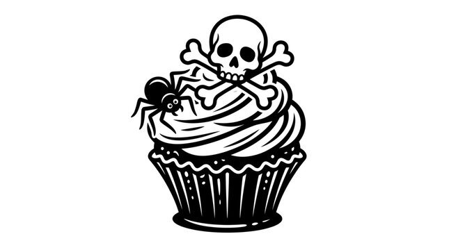 Halloween Cupcake with Spider