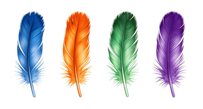 nature, birdfeather, feather, realistic, plumage, avian, wildlife, soft, detailed, flying, wing, natural, decorative, isolated, vector, illustration, whitebackground