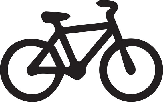 Black silhouette icon of a simple mountain bicycle