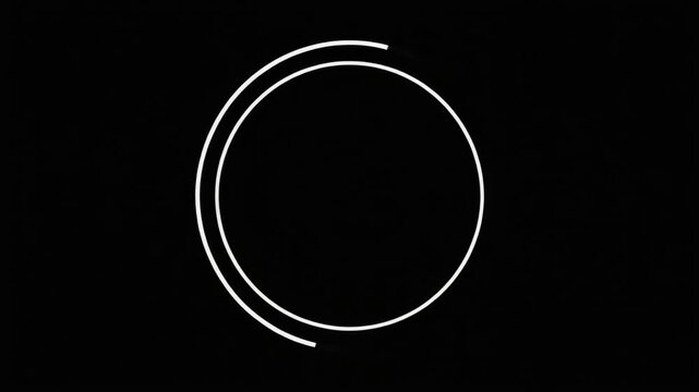 abstract animation of a spinning circle on a black background, loading screen design