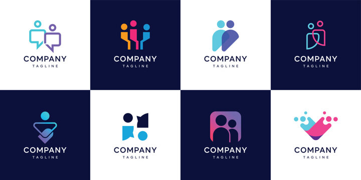 Unity Community Logo Design , People Figure Group for Social , Community , Team Work graphic design illustration