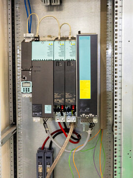 Industrial Frequency Converter Drive Units in a Professional Control Panel System