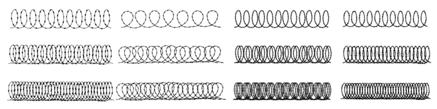 barbed wire set. barbwire vector