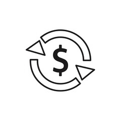 Fototapeta premium Recycling money circular arrows icon