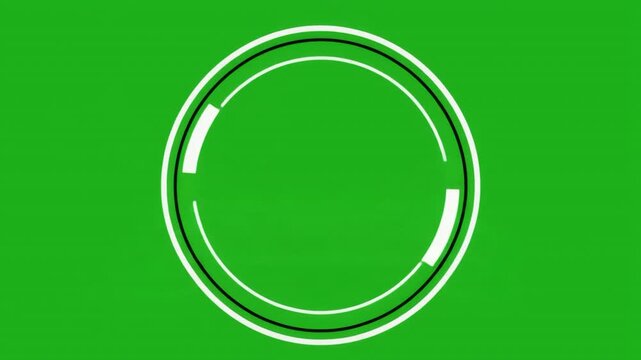 Animated green screen background with a circular design and a black banner for text display