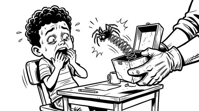 Scary surprise prank involving a spider in a box