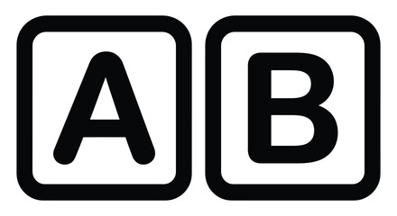 letters a and b in bold squares silhouette black white contrast minimalist graphic design typography alphabet © Mithon