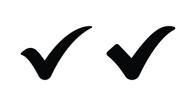 checkmark symbols in black silhouette symbol tick mark sign white background icon graphic simple minimalist design