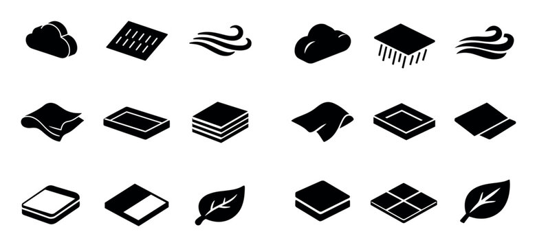 Nature and environment concept icons with cloud, leaf and rain for infographic design in solid flat style