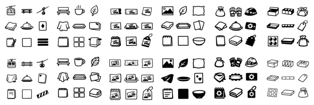 Kitchen and dining concept icons with plate cup spoon napkin for infographic layout in outline style