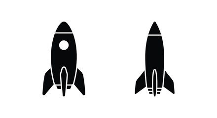 rocket silhouettes on white background silhouette spacecraft launch astronautics exploration science technology future innovation travel cosmos © Mithon