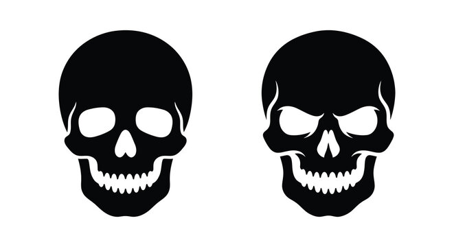 two human skull silhouettes on white background silhouette bones skeleton death halloween dark mystery fear gothic