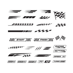Obraz premium Motorsport-themed vector decal collection