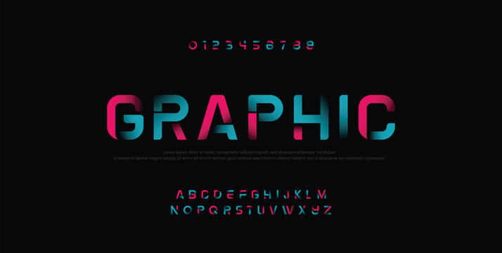 Graphic, Sport modern urban alphabet fonts. Typography, abstract technology, fashion, digital, future creative logo font. vector illustration