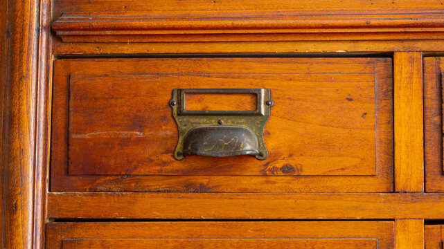 Old drawer with metal handle