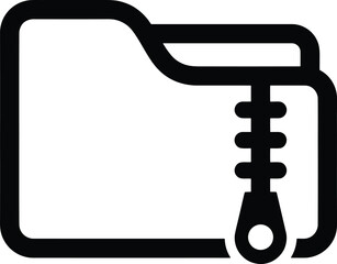 Zippered file folder icon for secure document storage and organization © analyzer