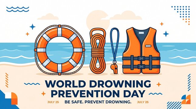 Drowning Prevention Rescue Equipment Poster