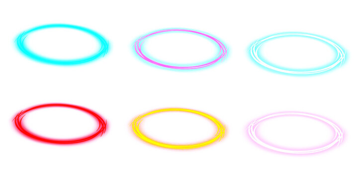 Neon futuristic vortex aura teleporter ring sprite sheet bundle for game developers.