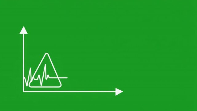 Animated graph with a green screen background for data visualization and presentation