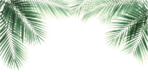 Halftone palm leaves frame vector illustration © Yasmin
