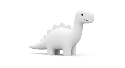 Fototapeta premium White dinosaur toy figurine 3d render
