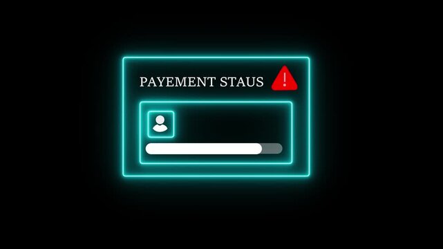 Person holding smartphone with holographic payment status alert showing error warning and transaction decline 4K VIDEO